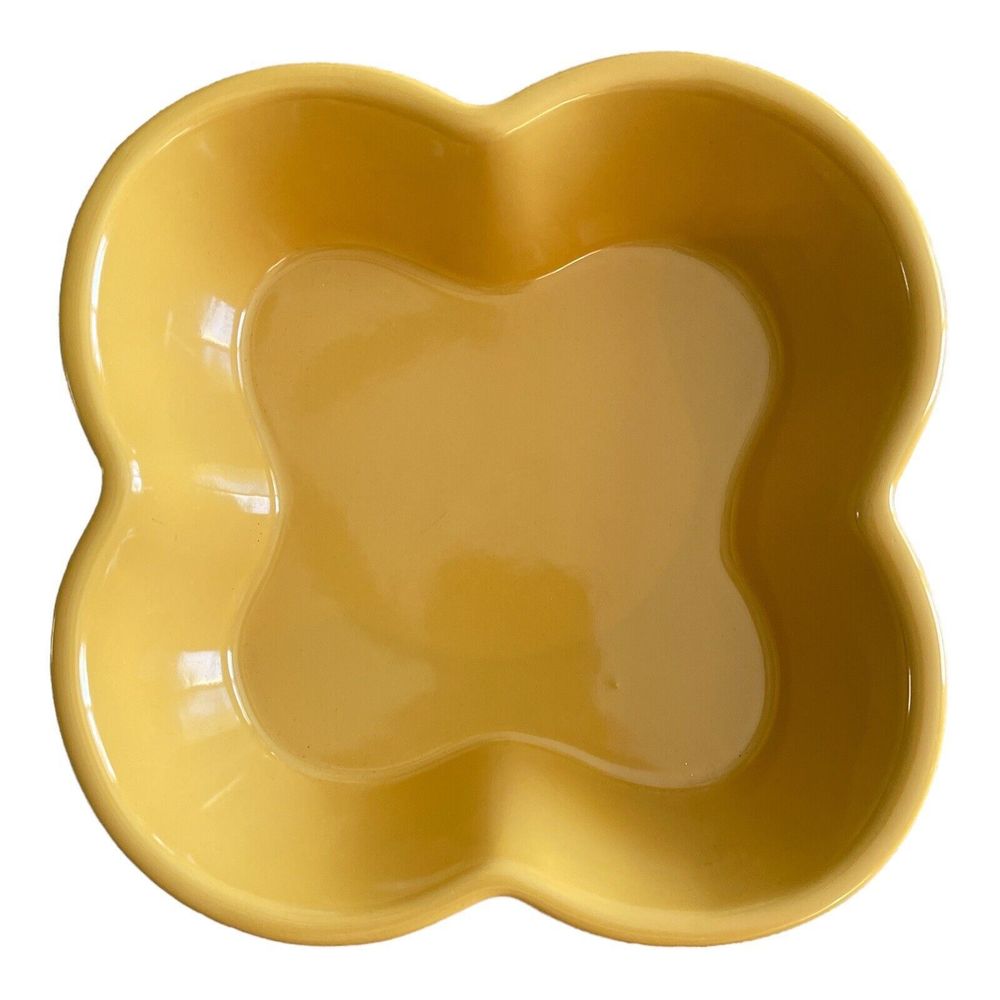 Chantal Stoneware Baking Dish Cookware Yellow Butterfly Talavera Collectible VTG